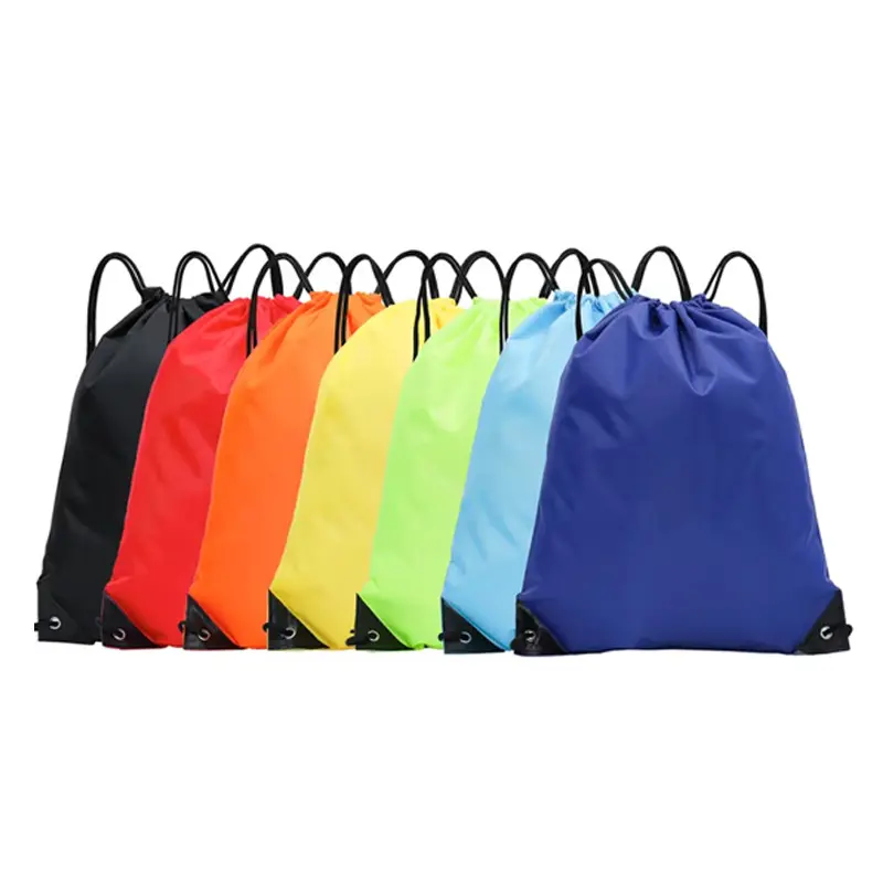 Usine d'origine écologique pas cher Nylon Polyester Carry Shopping Bag Draw String Custom Bag avec Logo