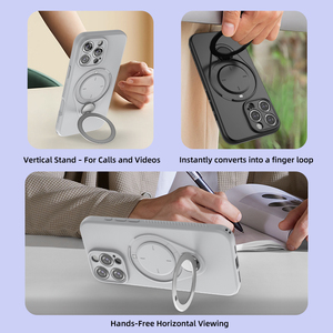 Funda de Teléfono Personalizada de Lujo Premium 2025 para iPhone 17 16 Pro Max, Carcasa Trasera Antigolpes con Anillo Metálico de 360 Grados - Product Image 3
