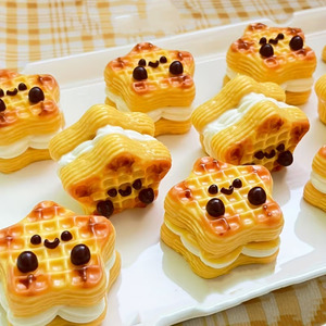 Wholesale Ultra Soft Tiger Skin Star Waffle Cake Silicone Squishy <b>Worm</b> Toy Perfect Stress Relief Squishy Squeeze Toys - Product Image 1