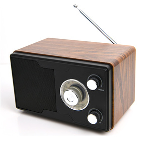 LED Display Retro Wood Boombox Hifi Sound Home Theater Speaker