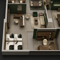 Service de rénovation d'intérieur de bureaux commerciaux, conception de la disposition des espaces de travail, rendu visuel 3D pour projet de bureau de startup