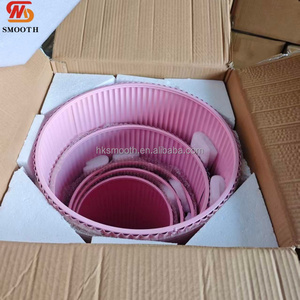 SMOOTH <b>Sweet</b> Pink Metal Pleated Cake Dessert Cylinder Pedestal Stands Wedding Party Ripple Plinth Pillars <b>Flower</b> Stand - Product Image 4