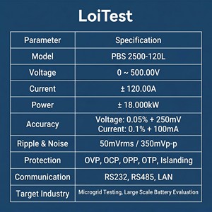 Alimentation programmable bidirectionnelle PBS 2500-120L 18kW 500V pour la validation des systèmes micro-réseaux et les tests solaires - Product Image 2