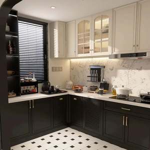 One-stop Designs Factory Customized Modern Designs High Gloss Solid <b>Wood</b> Kitchen <b>Cabinet</b> Sets - Product Image 1