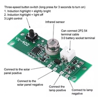 Circuit imprimé de lampe solaire à Induction humaine à infrarouge, 3.7V, w, capteur de contrôle de applique murale, panneau de lampe solaire
