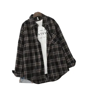 Autumn Winter New flannel women's casual plaid shirts