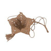 Panier suspendu tissé à la main pour plantes vertes en pot, base créative en crochet de pétales, pochette filet pour pot de fleurs
