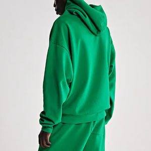 Conjunto de Sudadera con Capucha de Algodón Tejido para Hombre con Logotipo Personalizado OEM, Chándal Liso Teñido, Ajuste Regular, Bolsillos, Lujo Premium para Invierno - Product Image 3