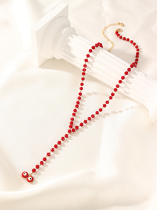 Đồng Hợp Kim Mắt Vòng Cổ Mạ Vàng Màu Đỏ Nhựa Vui Dễ Thương Thiết Kế Thời Trang Chuỗi Cho Các Bên Ngày Lễ Món Quà Hoàn Hảo Zircon - Product Image 2