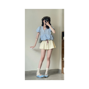 Jupe extensible pour femme à prix avantageux – Ensemble jupe et short confortable, couleur unie, style coréen, échantillon gratuit - Product Image 2