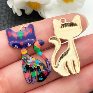 Colgante de Aleación con Forma de Gato, Color Mixto, 30x18mm, para Niños, para Fiestas, para Collar, Pulsera, Pendientes, Llavero, Funda de Teléfono Móvil - Product Image 4