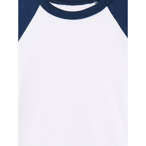 Men's 100% Cotton Solid Knitted Raglan T-Shirt Contrast Sleeve O-Neck Short Sleeve Tee Breathable Blank Custom Logo Casual Wear - Product Image 4