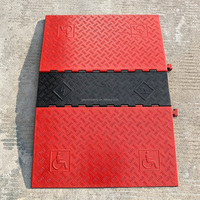 ADA RED Protège-câbles en caoutchouc à 5 canaux, capacité de 66 000 lbs, rampe de protection pour fauteuils roulants, camions et voitures à profil bas
