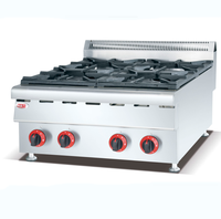 Estufa de Gas Comercial de Acero Inoxidable, 4 Quemadores, de Sobremesa, GLP/GNL, Equipo de Cocina, Fábrica OEM con Más de 20 Años de Experiencia