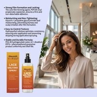 Spray adhésif pour perruques en dentelle, formule coiffante douce, garde la perruque légère et volumineuse