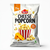 Sacs d'emballage en plastique avec impression personnalisée pour croustilles Popcorn Noix Biscuits Pochette thermoscellée Sacs à collation debout Sacs à collation pour casse-croûte