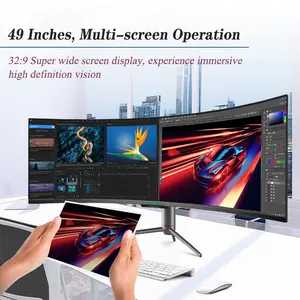 High End 49 Inch 5K Resolution WQHD Gaming PC Monitor 5K 120 Hz 144hz Gaming Monitors Curved Monitor