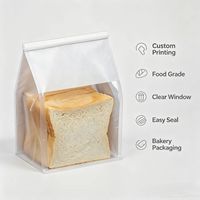 Sacs en plastique composites pour pain grillé, emballage de boulangerie, résistants à l'humidité, avec impression de logo, pour aliments pour bébés, chewing-gum, pour servir du pain grillé fraîchement cuit