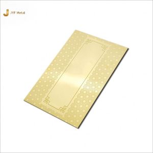 Lámina Decorativa Grabada de Acero Inoxidable 304 EX138, Panel de Puerta de Ascensor con Acabado Espejo Dorado, Corte y Plegado Personalizados, Espesor a Medida, Estándar JIS - Product Image 5