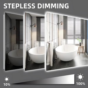 Miroir de salle de bain intelligent à LED rétroéclairé avec lumière, anti-buée, rectangulaire, à intensité variable, à fixer au mur, pour la maison et l'hôtel - Product Image 6