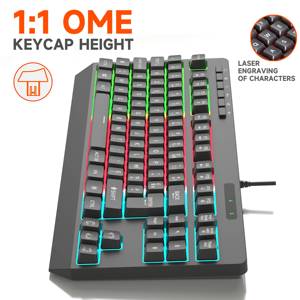 Professionale 2.4Ghz cablato tastiera <span class=keywords><strong>Mouse</strong></span> di alta qualità RGB retroilluminato luminoso 87 tasti DIP regolabile interfaccia USB nuovo per il Gaming - Product Image 4