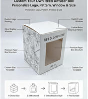 Boîte cadeau personnalisée en carton recyclé écologique avec fenêtre transparente et gaufrage pour l'emballage de bougies parfumées et de diffuseurs à bâtonnets