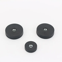 Aimant en pot noir revêtu de caoutchouc, puissant, avec filetage M6, 22mm 34mm 43mm 66mm 88mm, prix usine
