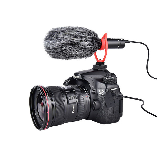 Portable Cardioid Shotgun Microphone with Anti-Vibration Shock Mount,3.5mm Plug Camera Mic for Video Shooting Live Stream