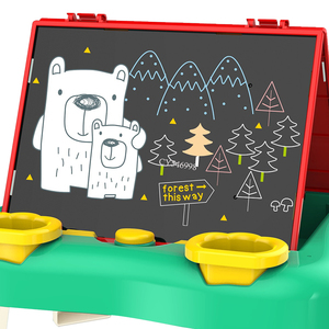 Grosir mainan belajar 2 In 1 papan gambar penghapus kering papan tulis putih meja gambar gambar Doodle untuk anak-anak - Product Image 5