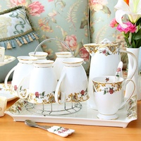 Ensemble de tasses en céramique de luxe léger pour la maison, tasses à eau, ensemble de mugs, théière résistante à la chaleur, style nordique pour salon