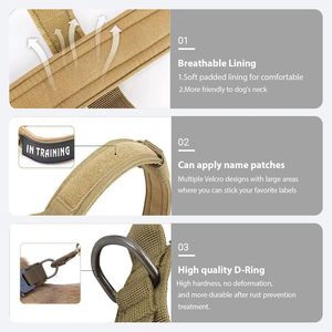 High Quality Heavy Duty Nylon Tactical Personalized Eco-friendly <b>Dog</b> <b>Collar</b> and Leash Set for Small Animals <b>Training</b> - Product Image 3