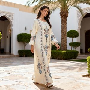 Vestido Abaya Elegante de Tela de Alta Calidad Personalizado Premium para Mujeres Musulmanas, Fiesta de Noche - Product Image 4