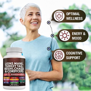 Supplément complexe de champignons végétaliens OEM d'usine 500MG Queue de dinde Reishi Cordyceps Chaga Maitake Shiitake Lions Mane Capsules - Product Image 3