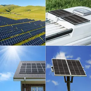 Painel solar para uso doméstico preto 100w 120w 150w 200w Painéis solares monocristalinos 120w mono 100w 12v painel solar mono 200w 300w