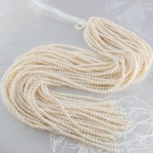 Perles d'eau douce presque rondes pour Xiaomi, 3-4 mm, blanches, petites, collier, perles lisses sans défaut, vente en gros - Product Image 3