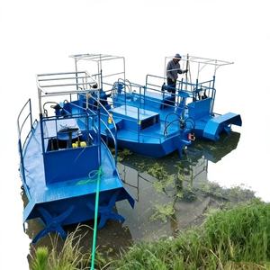 Broyeur à lames rotatives bi-axiales pour jacinthe d'eau, roseau et châtaigne d'eau, embarcation de récolte pour bassin, destinée au traitement environnemental de l'eau - Product Image 1