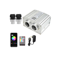 Kit d'éclairage intérieur de coffre de voiture à double port RGBW 0,75 mm en aluminium, LED Starlight Twinkle 16W IP54 12V, argenté