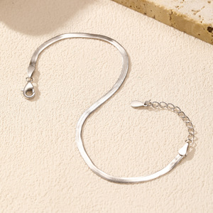 S925 Silver Minimalist Chain All Occasion <b>Adjustable</b> Herringbone <b>Bracelet</b> Round Link Design Everyday Wear Unisex Jewelry - Product Image 6