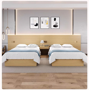 Modern Economy Hotel Bedroom Furniture Complete Set Wooden King <b>Queen</b> <b>Bed</b> <b>Frame</b> with Headboard Nightstand TV Cabinet Wardrobe - Product Image 3