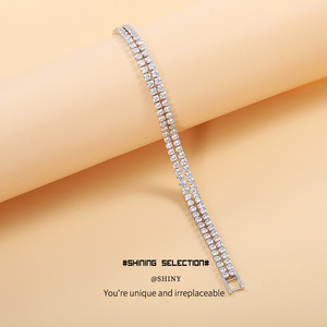 Elegant Zirconium Bracelet <b>Copper</b> Alloy Channel Setting Party Fashion <b>Bangle</b> - Product Image 4