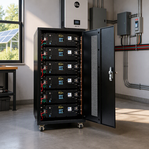 Paquete de Rack para Baterías Fuera de Red 30.72kWh 48V 100Ah, Gabinete de Baterías Cerrado de 6 Módulos con Ruedas - Product Image 2