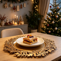 Assiette de Présentation Creuse Dorée de Luxe pour Mariage, Décoration de Table, en Plastique PP Durable, Réutilisable, Faite à la Main, Vaisselle de Banquet Élégante