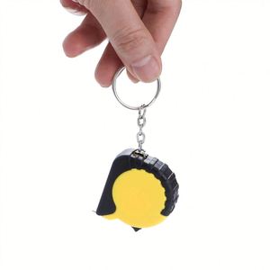 Porte-clés mètre ruban personnalisé avec logo - Règle rétractable compacte en acier souple de 1M/39" avec double échelle métrique et impériale pour - Product Image 3