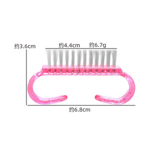 Nail <b>Brush</b> Plastic Flat Bristle <b>Dust</b> Remover For Nail Cleaning Pink Blue - Product Image 2
