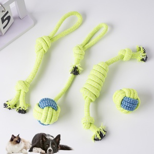 Yüksek kaliteli dört parça köpek diş temizleme malzemeleri kapalı Pet interaktif eğitim pamuk halat oyuncak toptan anti-düğüm köpek - Product Image 1