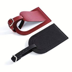 Étiquette de bagage rectangulaire en cuir PU par sublimation, logo personnalisé imprimé, motif lettres imperméable, identificateur de bagage de voyage - Product Image 2