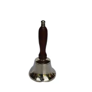 Mirror Polished Metal Bell With Wooden Handle Made In Brass Christmas Bell Brass Bell in Polish