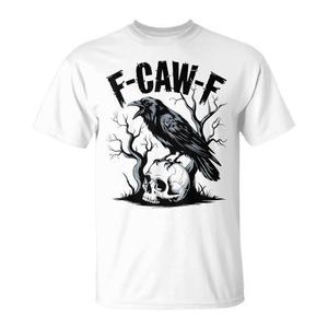 T-shirt F-Caw-F Black Crow con grafica teschio e albero, girocollo unisex, manica corta, abbigliamento promozionale per adulti - Product Image 1