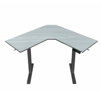 Bureau de travail moderne intelligent, console de travail, bureaux réglables électriques à double moteur, bureau debout en forme de L, table d'ordinateur avec structure métallique