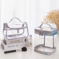 Sac de maquillage de toilette Transparent étanche, grande capacité, sacoche Portable à poignée, sac de rangement imperméable pour nettoyage de peau de voyage en usine